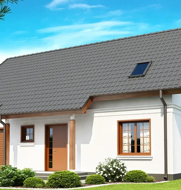 Проект мансардного дома 181 м² с гаражом