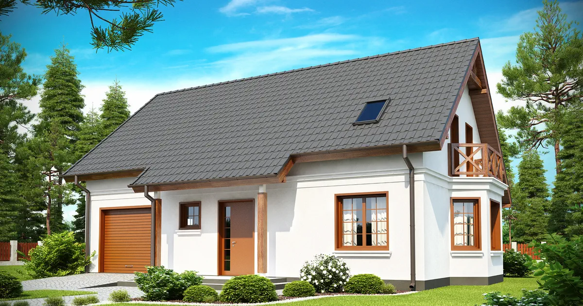 Проект мансардного дома 181 м² с гаражом