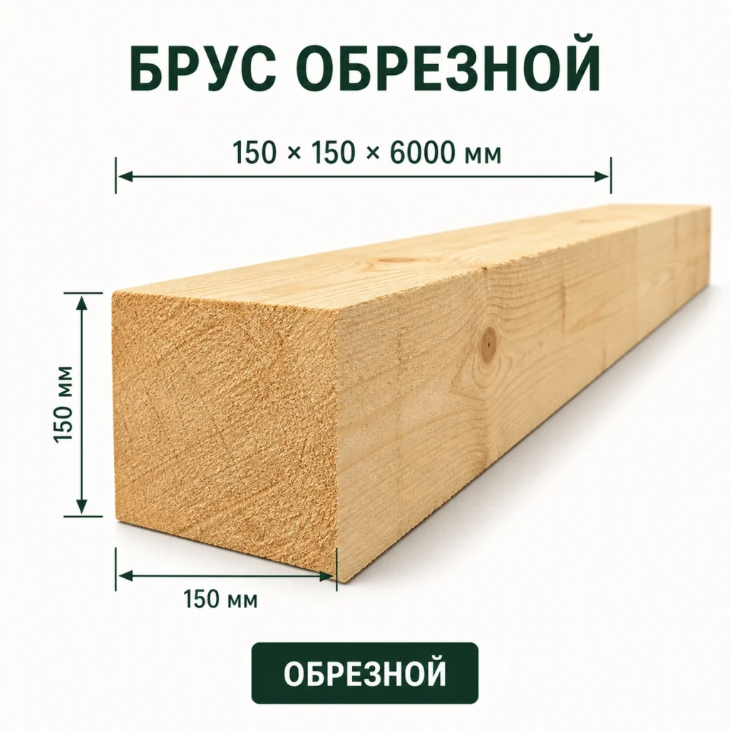 Брус обрезной 150×150×6000