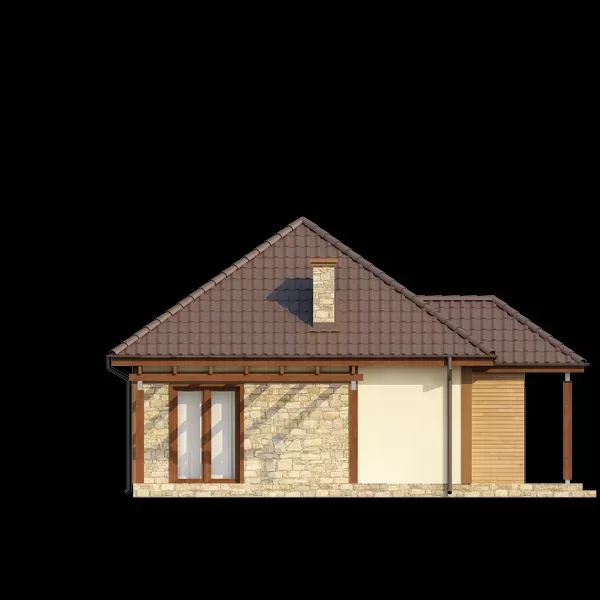 Проект одноэтажного дома 60 м² из газобетона