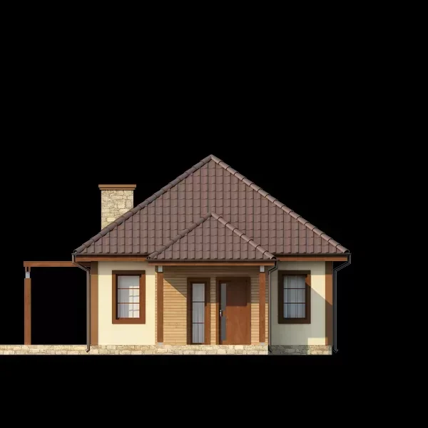 Проект одноэтажного дома 60 м² из газобетона