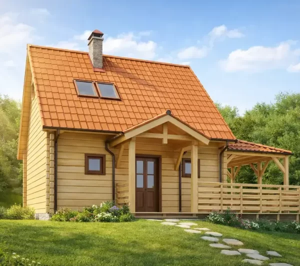 Проект одноэтажного дома 62 м² из бруса