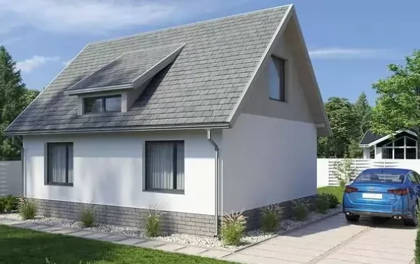 Проект одноэтажного дома 60 м² из кирпича