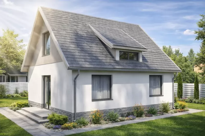 Проект одноэтажного дома 60 м² из кирпича