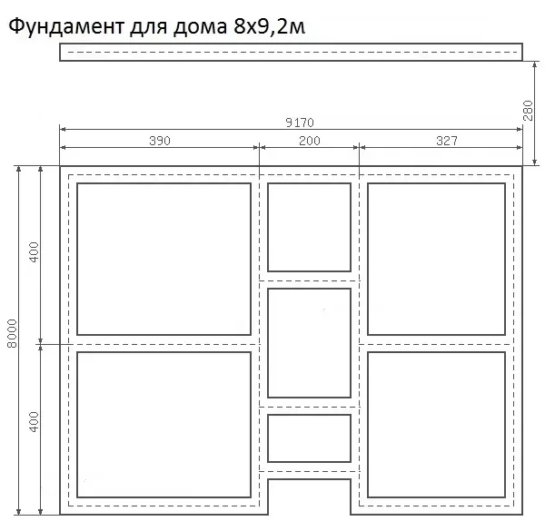 Проект одноэтажного дома 62 м² каркасный