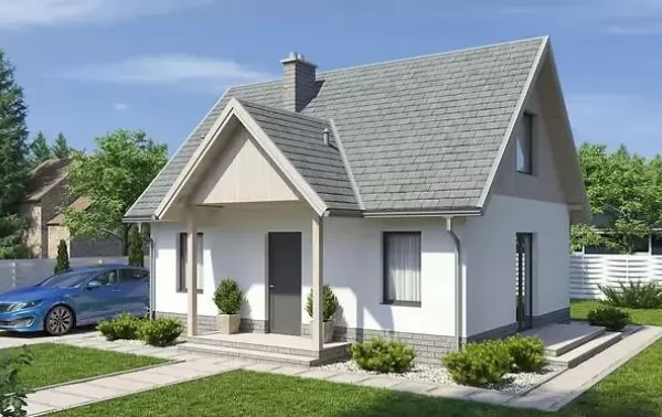 Проект одноэтажного дома 60 м² из кирпича