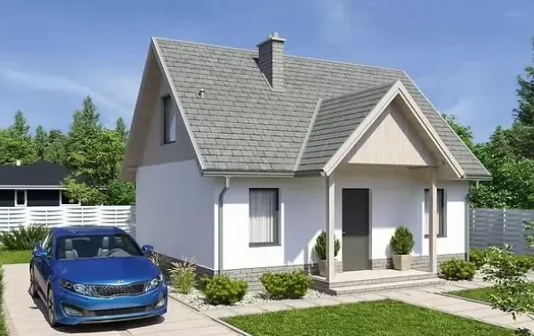 Проект одноэтажного дома 60 м² из кирпича