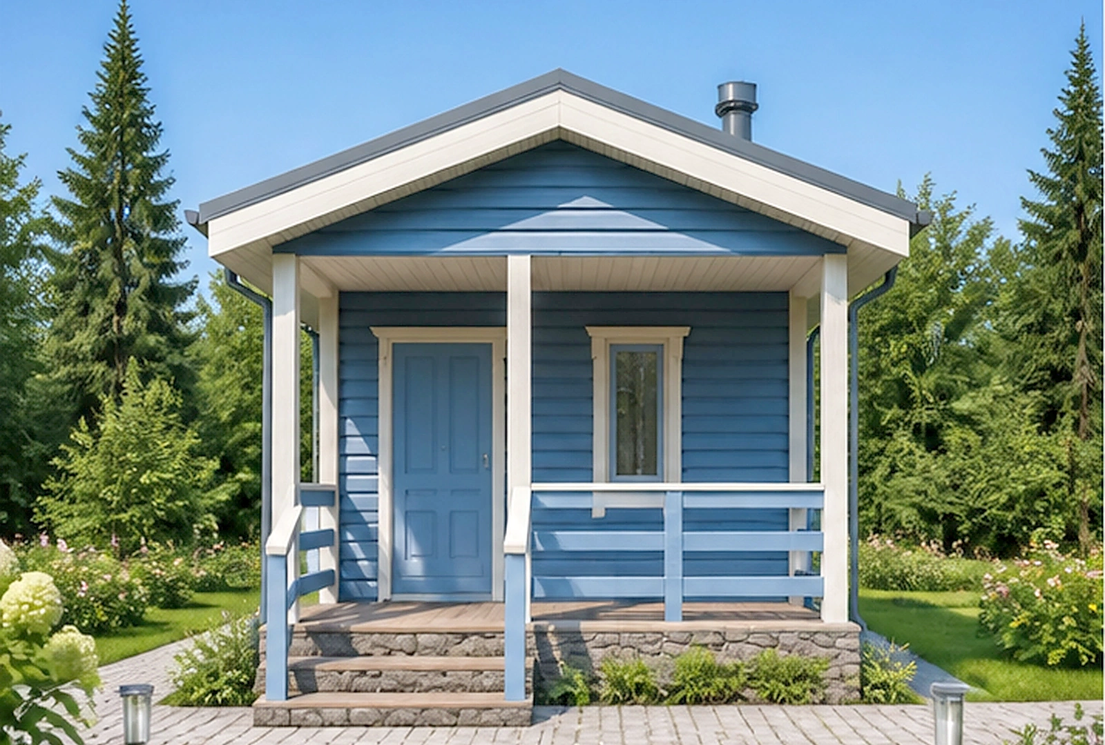 Проект бани с террасой 18,7 м² № 3140