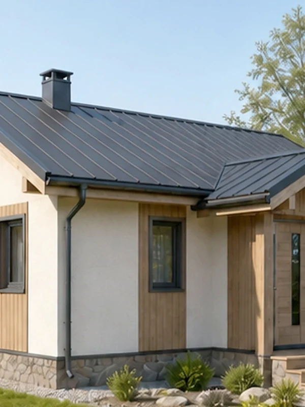 Проект бани 53 м² с крытой террасой