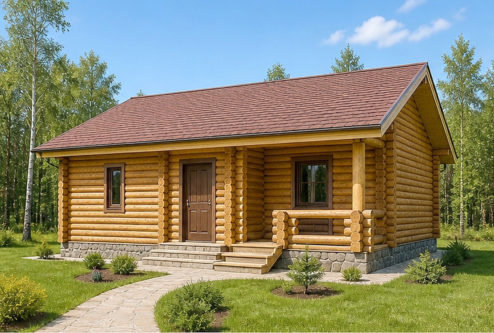 Проект бани с верандой и массажным кабинетом 64,2 м² № 3264
