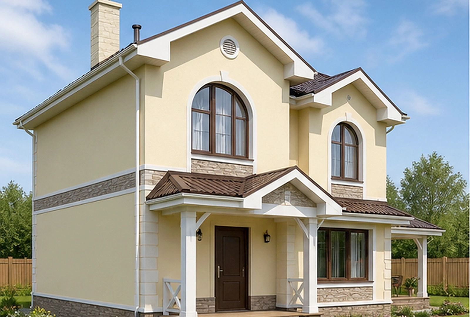 Проект двухэтажного дома 173,2 м² с террасой