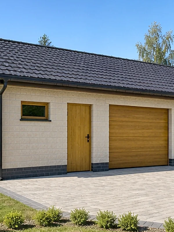 Проект гаража 51 м² с навесом