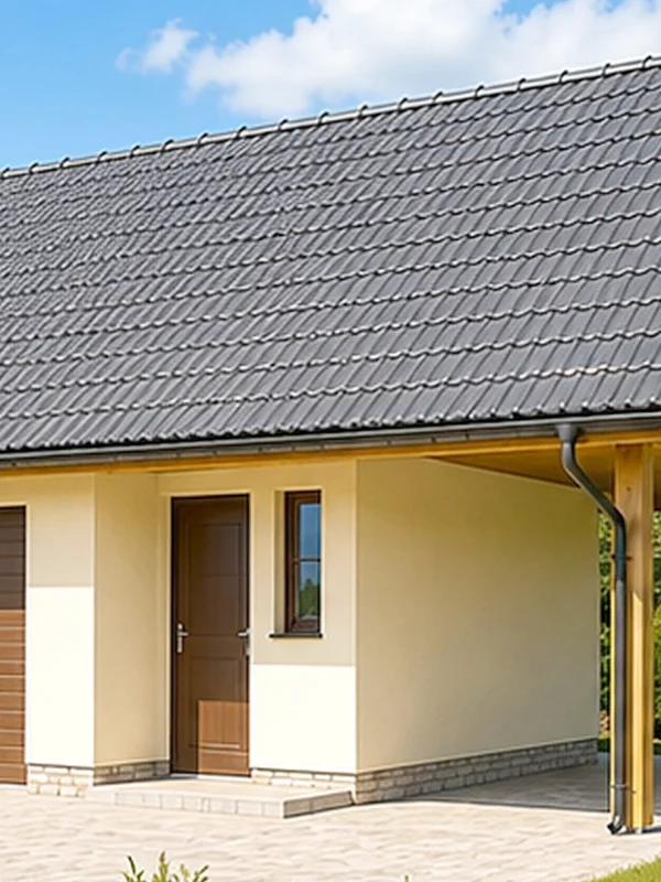 Проект двухуровневого гаража 70 м² с навесом