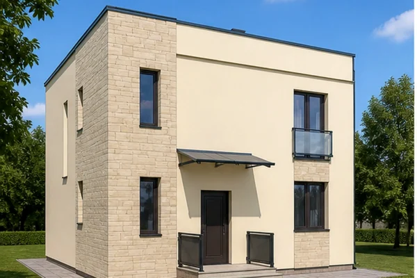 Проект двухэтажного дома из СИП-панелей 147,9 м² с террасой № 2180