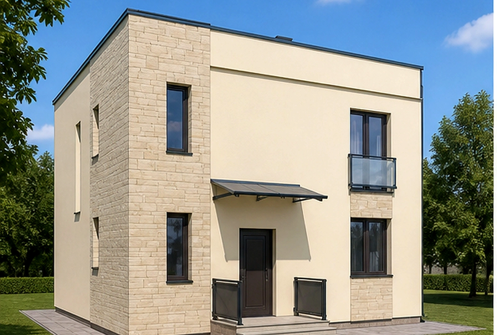 Проект двухэтажного дома из СИП-панелей 147,9 м² с террасой № 2180