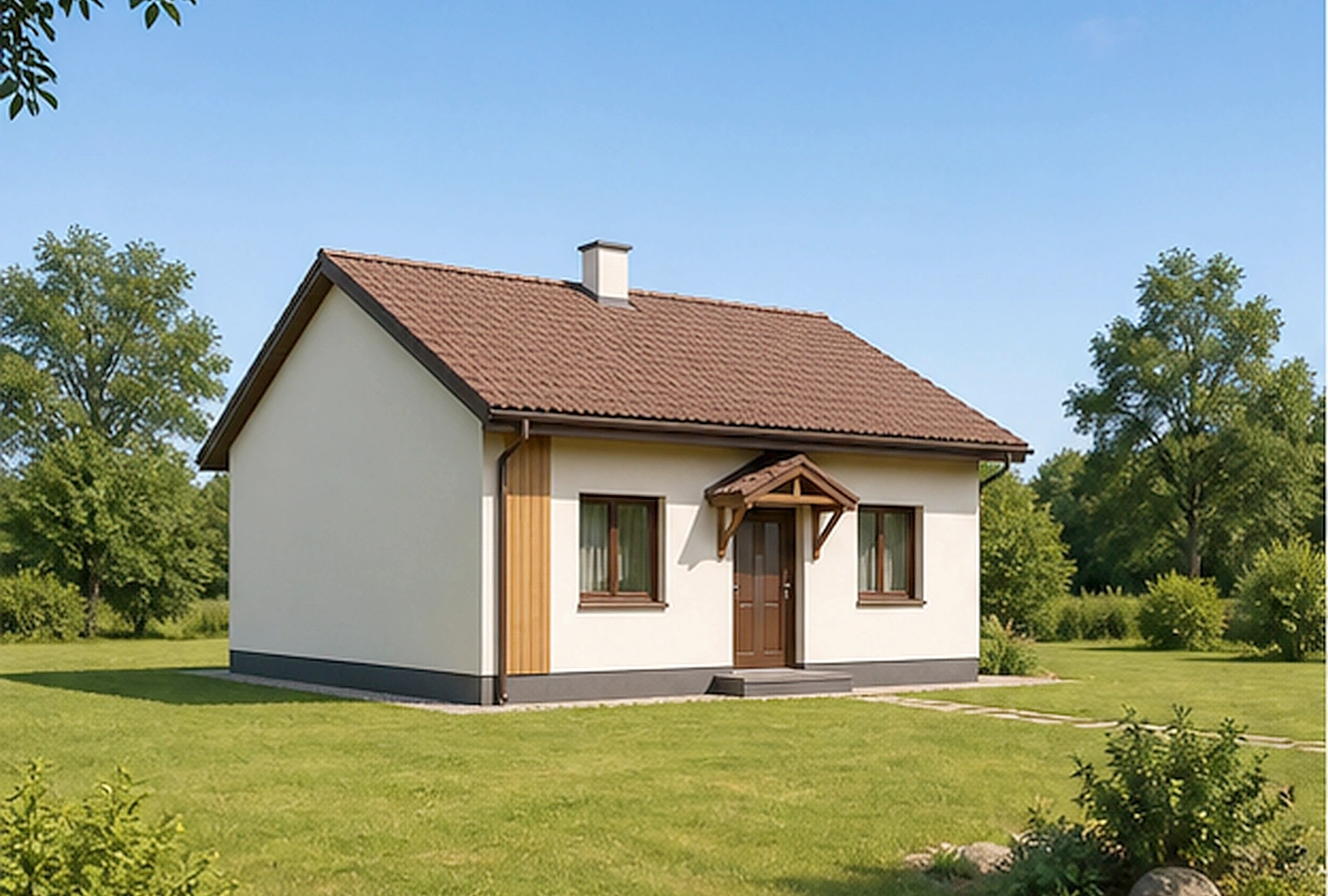 Проект SIP-гостевого дома с террасой 44 м² № 3573