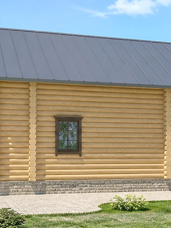Проект бани с мансардой и навесом 48,5 м² № 3257