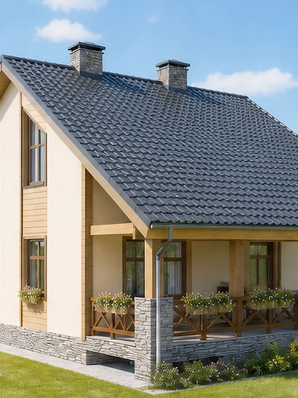 Проект двухэтажного дома 173 м² с террасой и балконом