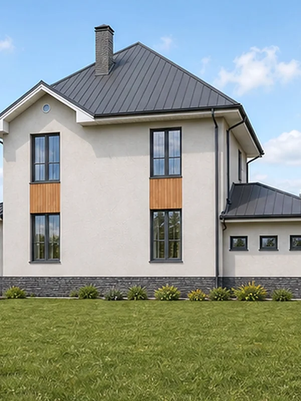 Проект двухэтажного дома 156,85 м² с гаражом