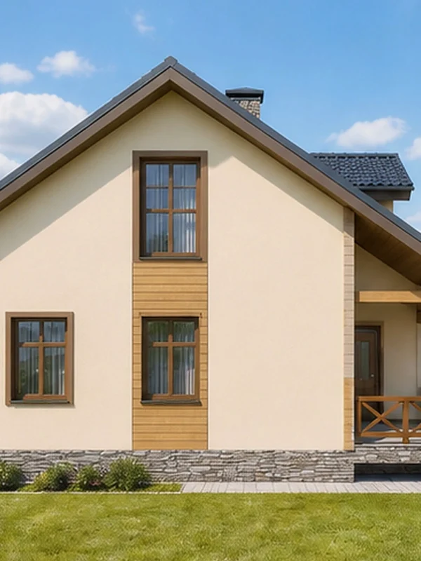Проект двухэтажного дома 173 м² с террасой и балконом