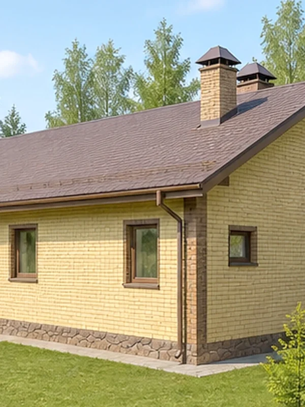 Проект одноэтажного дома 128 м² с гаражом и террасой