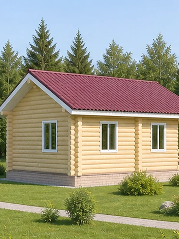 Проект одноэтажного дома 35 м² с террасой