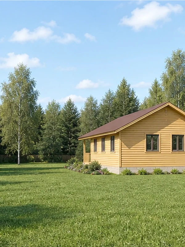Проект одноэтажного дома 74 м² с террасой