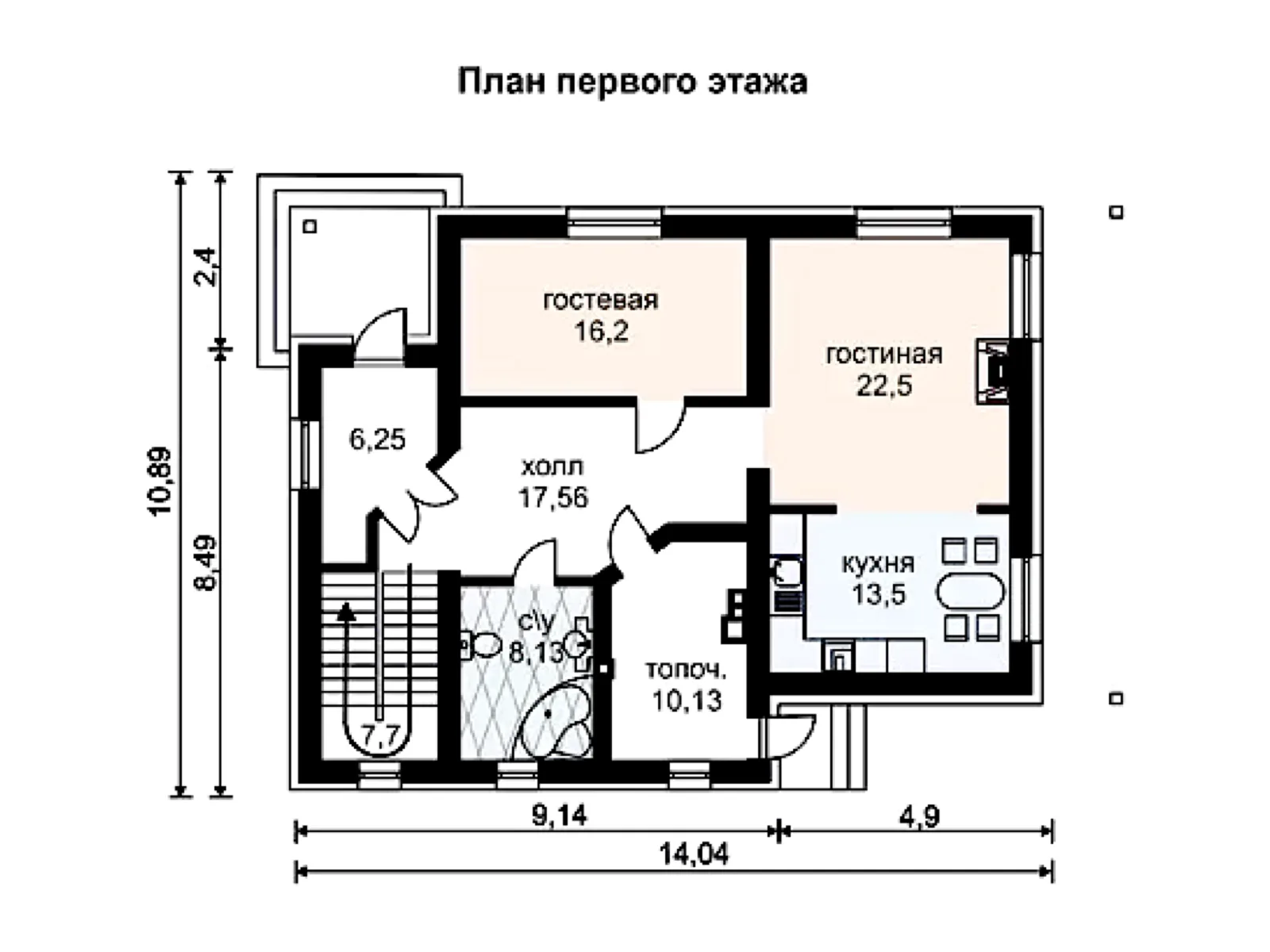 Планировка — Проект двухэтажного дома 218,94 м² с террасой и балконом