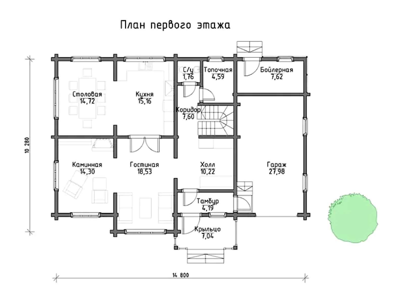 Планировка — Проект двухэтажного дома 219,3 м² с гаражом