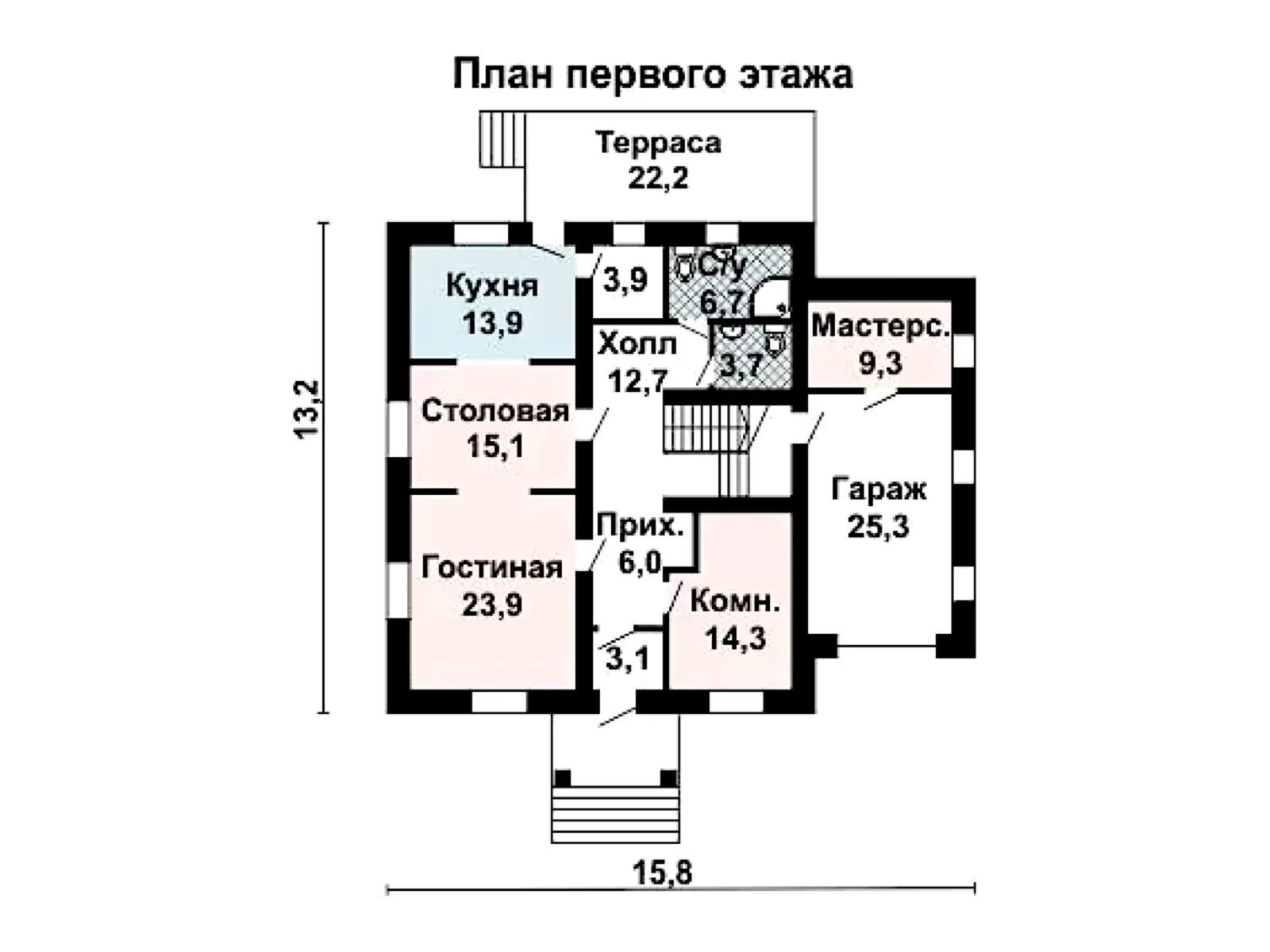 Планировка — Проект двухэтажного дома из СИП-панелей 363 м² с гаражом и террасой № 2179