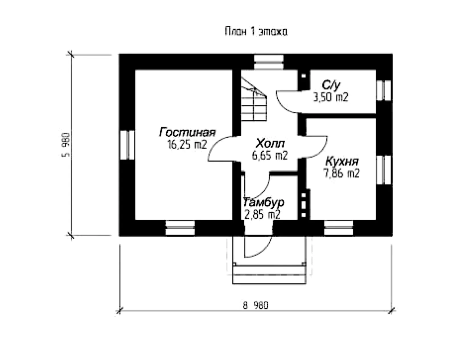 Планировка — Проект двухэтажного дома из СИП-панелей 72 м² № 2169