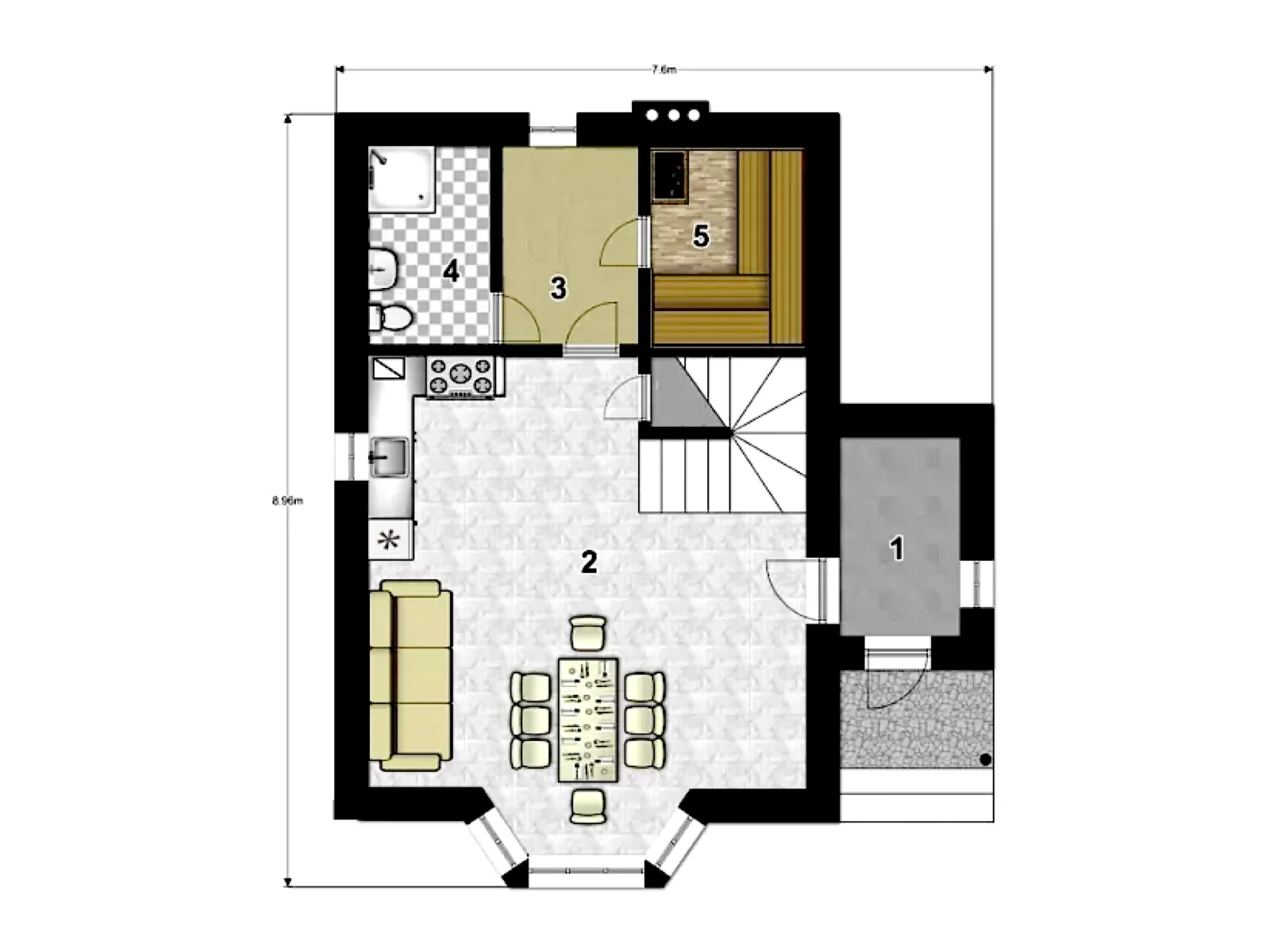 Планировка — Проект двухэтажного SIP-дома 85 м² № 2171