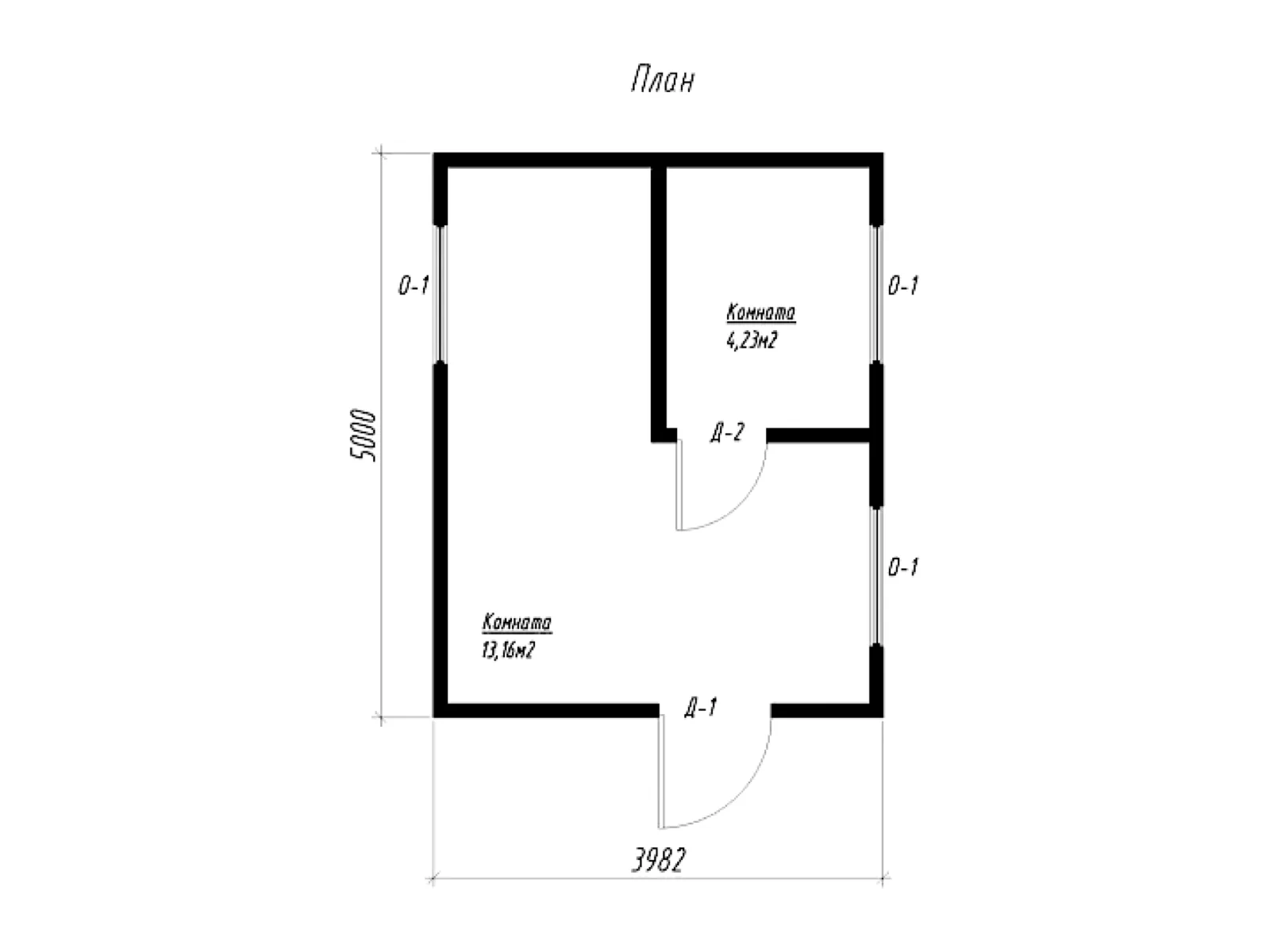 Планировка — Проект SIP-садового кабинета 17,39 м² № 3577