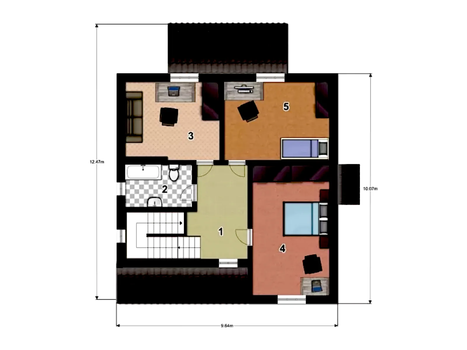 Планировка — Проект двухэтажного дома 175 м² с гаражом и террасой
