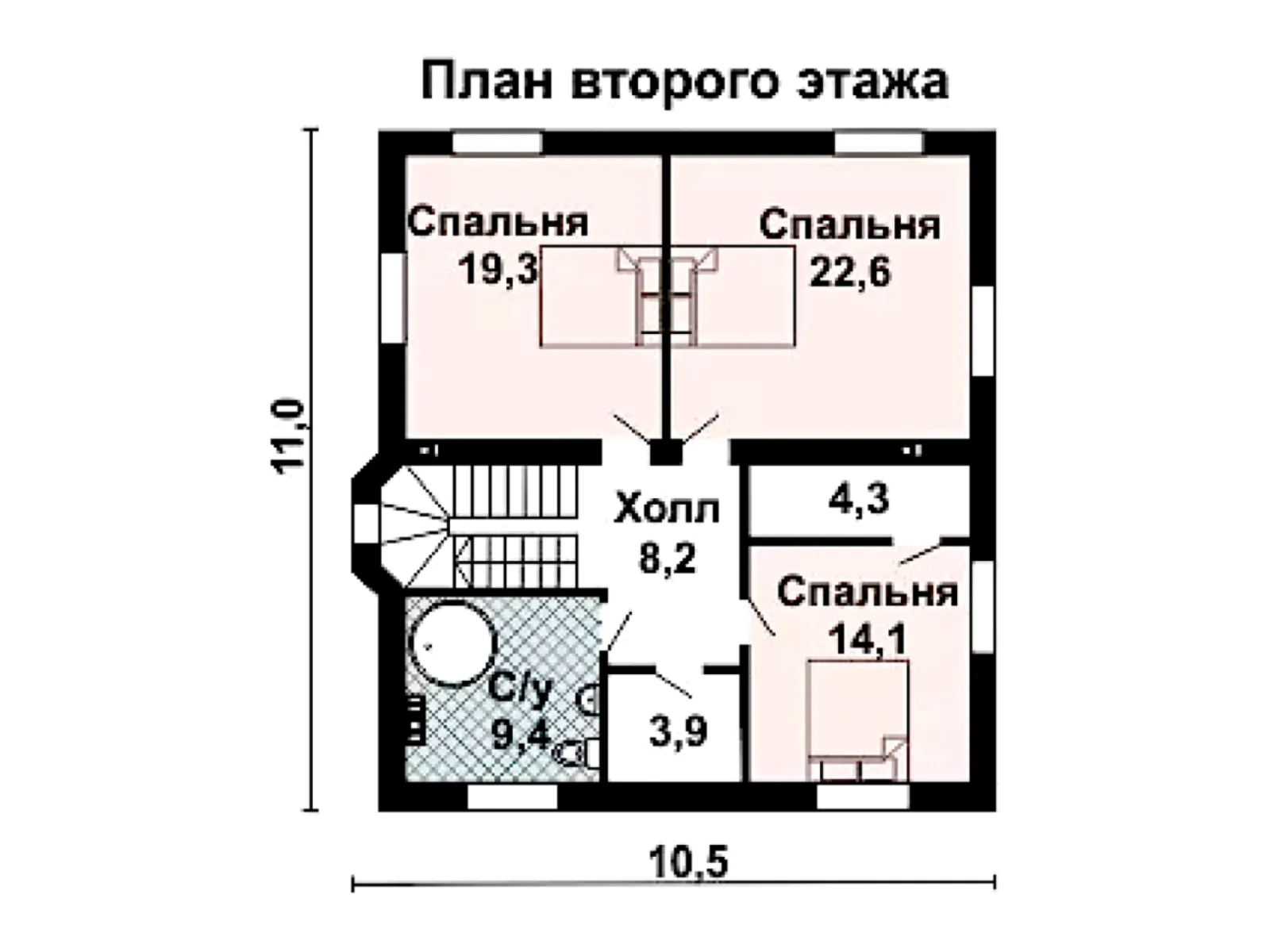 Планировка — Проект двухэтажного дома из СИП-панелей 209 м² с террасой № 2178