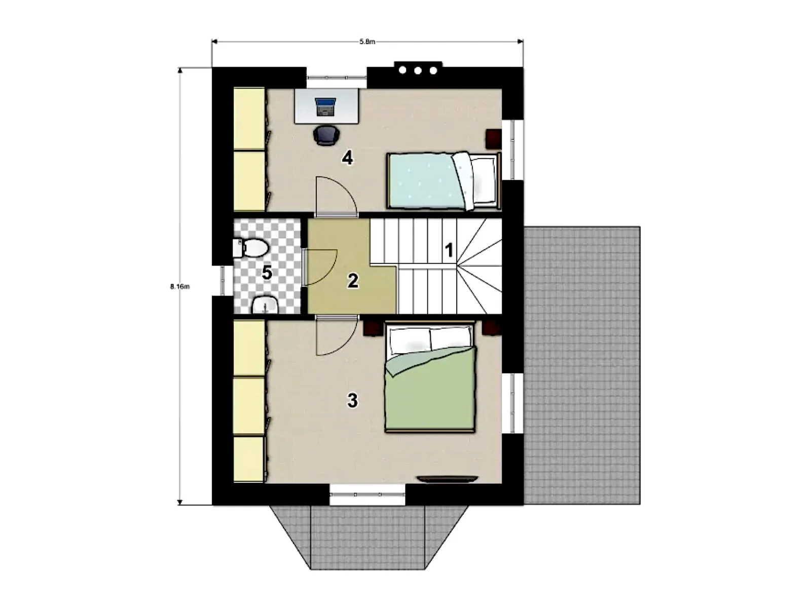 Планировка — Проект двухэтажного SIP-дома 85 м² № 2171