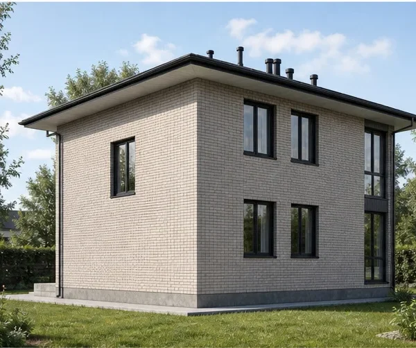 Проект современного дома 100 м² с панорамными окнами